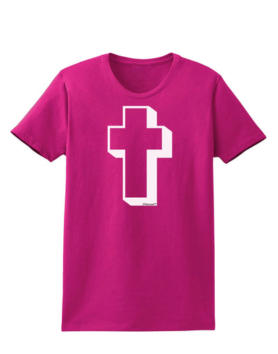 Simple Cross Design Black Womens Dark T-Shirt by TooLoud-Womens T-Shirt-TooLoud-Hot-Pink-Small-Davson Sales