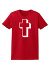 Simple Cross Design Black Womens Dark T-Shirt by TooLoud-Womens T-Shirt-TooLoud-Red-X-Small-Davson Sales