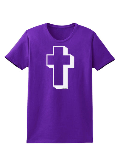 Simple Cross Design Black Womens Dark T-Shirt by TooLoud-Womens T-Shirt-TooLoud-Purple-X-Small-Davson Sales