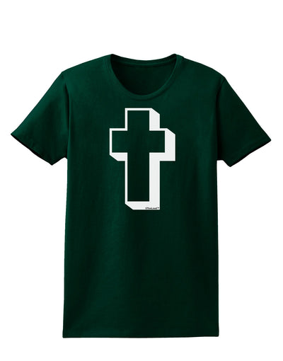 Simple Cross Design Black Womens Dark T-Shirt by TooLoud-Womens T-Shirt-TooLoud-Forest-Green-Small-Davson Sales