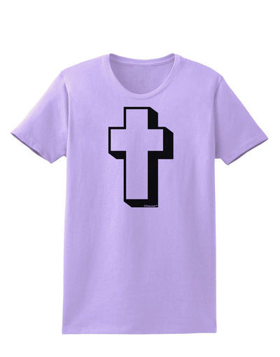 Simple Cross Design Black Womens T-Shirt by TooLoud-Womens T-Shirt-TooLoud-Lavender-X-Small-Davson Sales