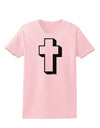 Simple Cross Design Black Womens T-Shirt by TooLoud-Womens T-Shirt-TooLoud-PalePink-X-Small-Davson Sales