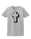 Simple Cross Design Black Womens T-Shirt by TooLoud-Womens T-Shirt-TooLoud-AshGray-X-Small-Davson Sales