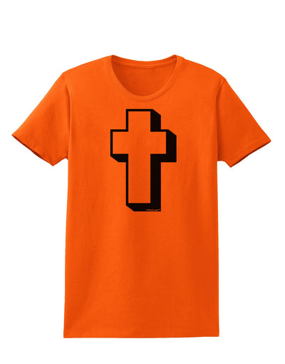 Simple Cross Design Black Womens T-Shirt by TooLoud-Womens T-Shirt-TooLoud-Orange-X-Small-Davson Sales