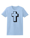 Simple Cross Design Black Womens T-Shirt by TooLoud-Womens T-Shirt-TooLoud-Light-Blue-X-Small-Davson Sales