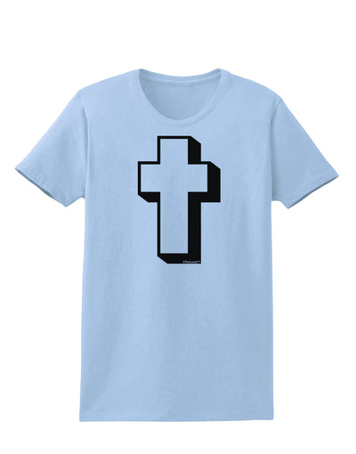 Simple Cross Design Black Womens T-Shirt by TooLoud-Womens T-Shirt-TooLoud-Light-Blue-X-Small-Davson Sales