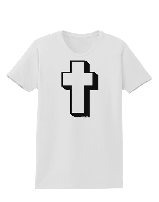 Simple Cross Design Black Womens T-Shirt by TooLoud-Womens T-Shirt-TooLoud-White-X-Small-Davson Sales