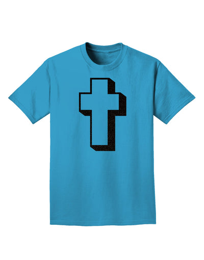 Simple Cross Design Glitter - Black Adult Dark T-Shirt by TooLoud-Mens T-Shirt-TooLoud-Turquoise-Small-Davson Sales