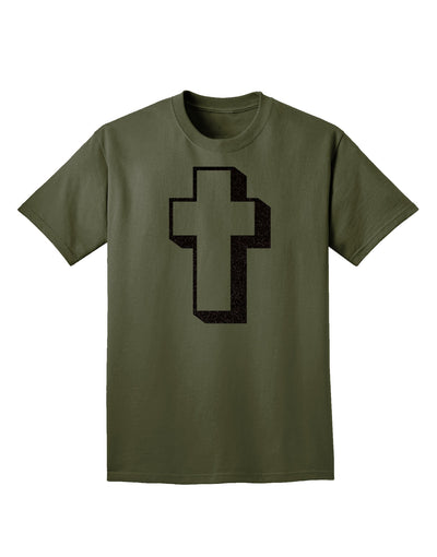 Simple Cross Design Glitter - Black Adult Dark T-Shirt by TooLoud-Mens T-Shirt-TooLoud-Military-Green-Small-Davson Sales