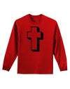 Simple Cross Design Glitter - Black Adult Long Sleeve Dark T-Shirt by TooLoud-TooLoud-Red-Small-Davson Sales