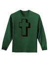 Simple Cross Design Glitter - Black Adult Long Sleeve Dark T-Shirt by TooLoud-TooLoud-Dark-Green-Small-Davson Sales