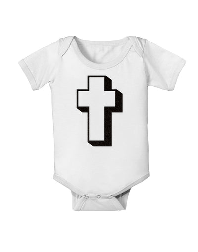 Simple Cross Design Glitter - Black Baby Romper Bodysuit by TooLoud-Baby Romper-TooLoud-White-06-Months-Davson Sales