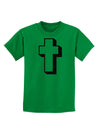 Simple Cross Design Glitter - Black Childrens Dark T-Shirt by TooLoud-Childrens T-Shirt-TooLoud-Kelly-Green-X-Small-Davson Sales