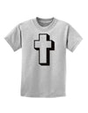 Simple Cross Design Glitter - Black Childrens T-Shirt by TooLoud-Childrens T-Shirt-TooLoud-AshGray-X-Small-Davson Sales