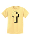 Simple Cross Design Glitter - Black Childrens T-Shirt by TooLoud-Childrens T-Shirt-TooLoud-Daffodil-Yellow-X-Small-Davson Sales