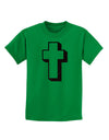 Simple Cross Design Glitter - Black Childrens T-Shirt by TooLoud-Childrens T-Shirt-TooLoud-Kelly-Green-X-Small-Davson Sales