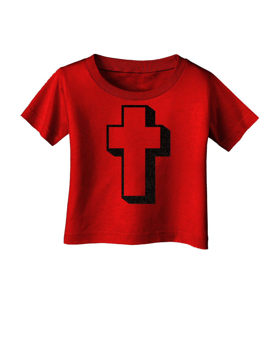 Simple Cross Design Glitter - Black Infant T-Shirt Dark by TooLoud-Infant T-Shirt-TooLoud-Black-06-Months-Davson Sales