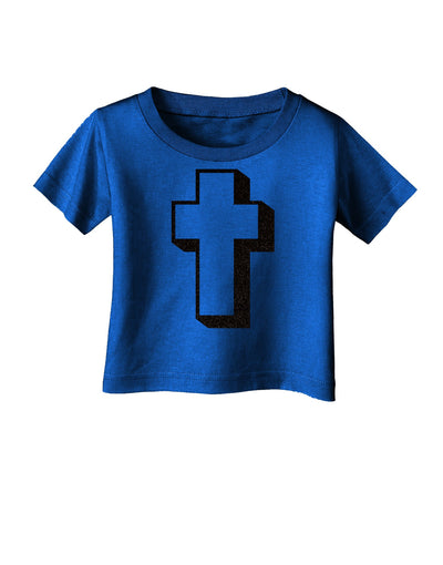 Simple Cross Design Glitter - Black Infant T-Shirt Dark by TooLoud-Infant T-Shirt-TooLoud-Royal-Blue-06-Months-Davson Sales