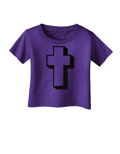 Simple Cross Design Glitter - Black Infant T-Shirt Dark by TooLoud-Infant T-Shirt-TooLoud-Purple-06-Months-Davson Sales