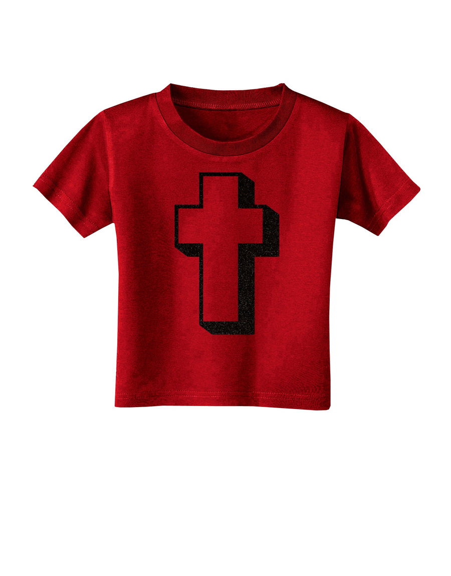 Simple Cross Design Glitter - Black Toddler T-Shirt Dark by TooLoud-Toddler T-Shirt-TooLoud-Black-2T-Davson Sales