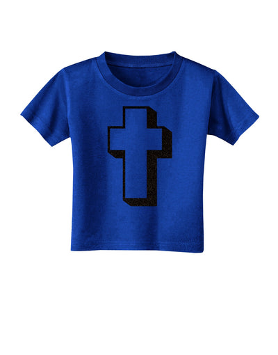 Simple Cross Design Glitter - Black Toddler T-Shirt Dark by TooLoud-Toddler T-Shirt-TooLoud-Royal-Blue-2T-Davson Sales