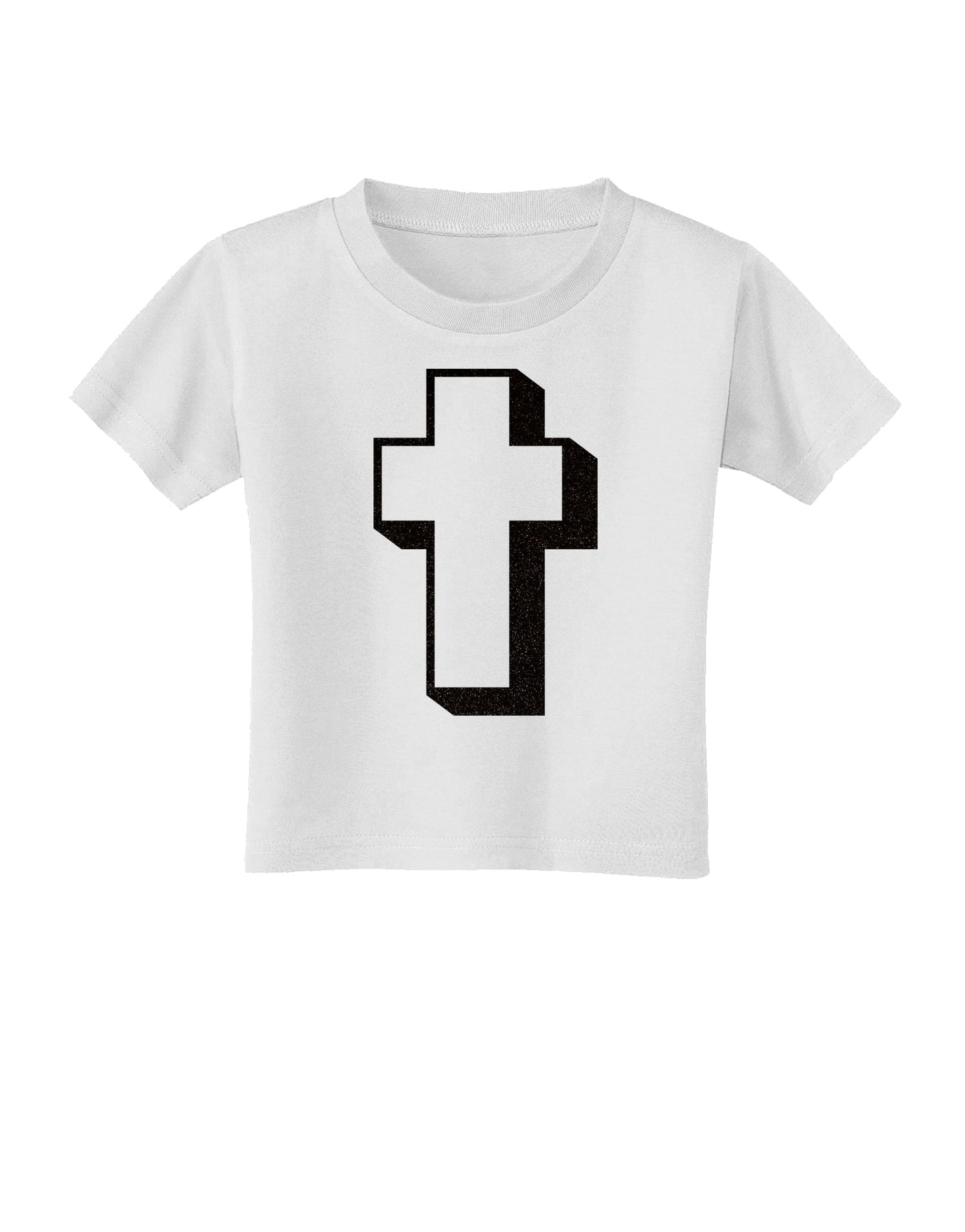 Simple Cross Design Glitter - Black Toddler T-Shirt by TooLoud-Toddler T-Shirt-TooLoud-White-2T-Davson Sales