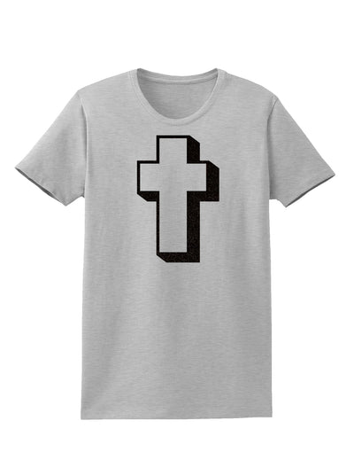 Simple Cross Design Glitter - Black Womens T-Shirt by TooLoud-Womens T-Shirt-TooLoud-AshGray-X-Small-Davson Sales