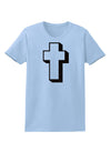 Simple Cross Design Glitter - Black Womens T-Shirt by TooLoud-Womens T-Shirt-TooLoud-Light-Blue-X-Small-Davson Sales