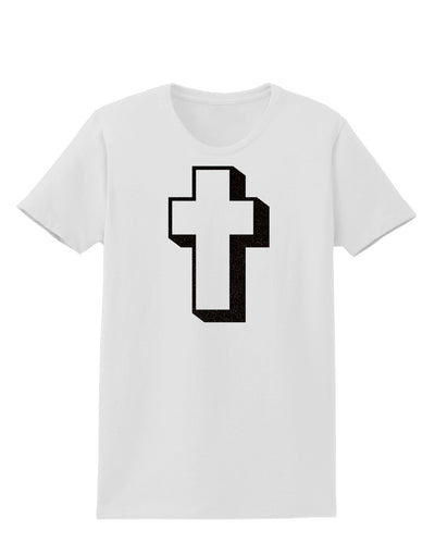 Simple Cross Design Glitter - Black Womens T-Shirt by TooLoud-Womens T-Shirt-TooLoud-White-X-Small-Davson Sales