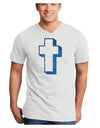 Simple Cross Design Glitter - Blue Adult V-Neck T-shirt by TooLoud-Mens V-Neck T-Shirt-TooLoud-White-Small-Davson Sales