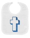 Simple Cross Design Glitter - Blue Baby Bib by TooLoud