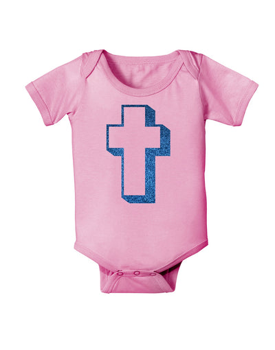 Simple Cross Design Glitter - Blue Baby Romper Bodysuit by TooLoud-Baby Romper-TooLoud-Light-Pink-06-Months-Davson Sales