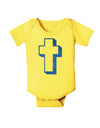 Simple Cross Design Glitter - Blue Baby Romper Bodysuit by TooLoud-Baby Romper-TooLoud-Yellow-06-Months-Davson Sales