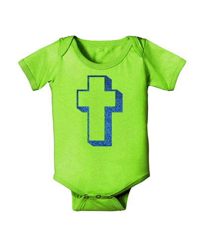 Simple Cross Design Glitter - Blue Baby Romper Bodysuit by TooLoud-Baby Romper-TooLoud-Lime-Green-06-Months-Davson Sales