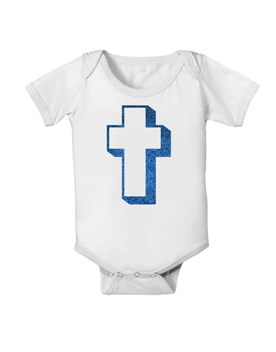 Simple Cross Design Glitter - Blue Baby Romper Bodysuit by TooLoud-Baby Romper-TooLoud-White-06-Months-Davson Sales