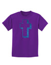 Simple Cross Design Glitter - Blue Childrens Dark T-Shirt by TooLoud-Childrens T-Shirt-TooLoud-Purple-X-Small-Davson Sales