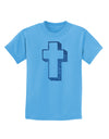 Simple Cross Design Glitter - Blue Childrens T-Shirt by TooLoud-Childrens T-Shirt-TooLoud-Aquatic-Blue-X-Small-Davson Sales