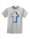 Simple Cross Design Glitter - Blue Childrens T-Shirt by TooLoud-Childrens T-Shirt-TooLoud-AshGray-X-Small-Davson Sales