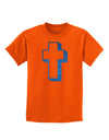 Simple Cross Design Glitter - Blue Childrens T-Shirt by TooLoud-Childrens T-Shirt-TooLoud-Orange-X-Small-Davson Sales