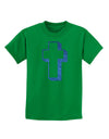 Simple Cross Design Glitter - Blue Childrens T-Shirt by TooLoud-Childrens T-Shirt-TooLoud-Kelly-Green-X-Small-Davson Sales