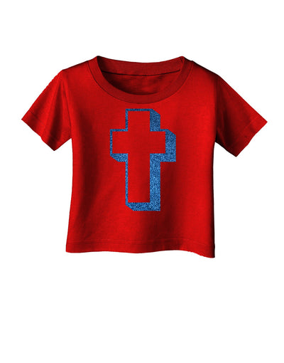 Simple Cross Design Glitter - Blue Infant T-Shirt Dark by TooLoud-Infant T-Shirt-TooLoud-Red-06-Months-Davson Sales