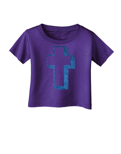 Simple Cross Design Glitter - Blue Infant T-Shirt Dark by TooLoud-Infant T-Shirt-TooLoud-Purple-06-Months-Davson Sales