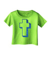 Simple Cross Design Glitter - Blue Infant T-Shirt by TooLoud-Infant T-Shirt-TooLoud-Lime-Green-06-Months-Davson Sales