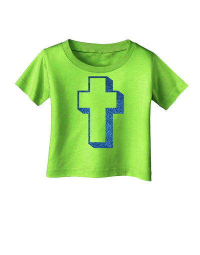 Simple Cross Design Glitter - Blue Infant T-Shirt by TooLoud-Infant T-Shirt-TooLoud-Lime-Green-06-Months-Davson Sales