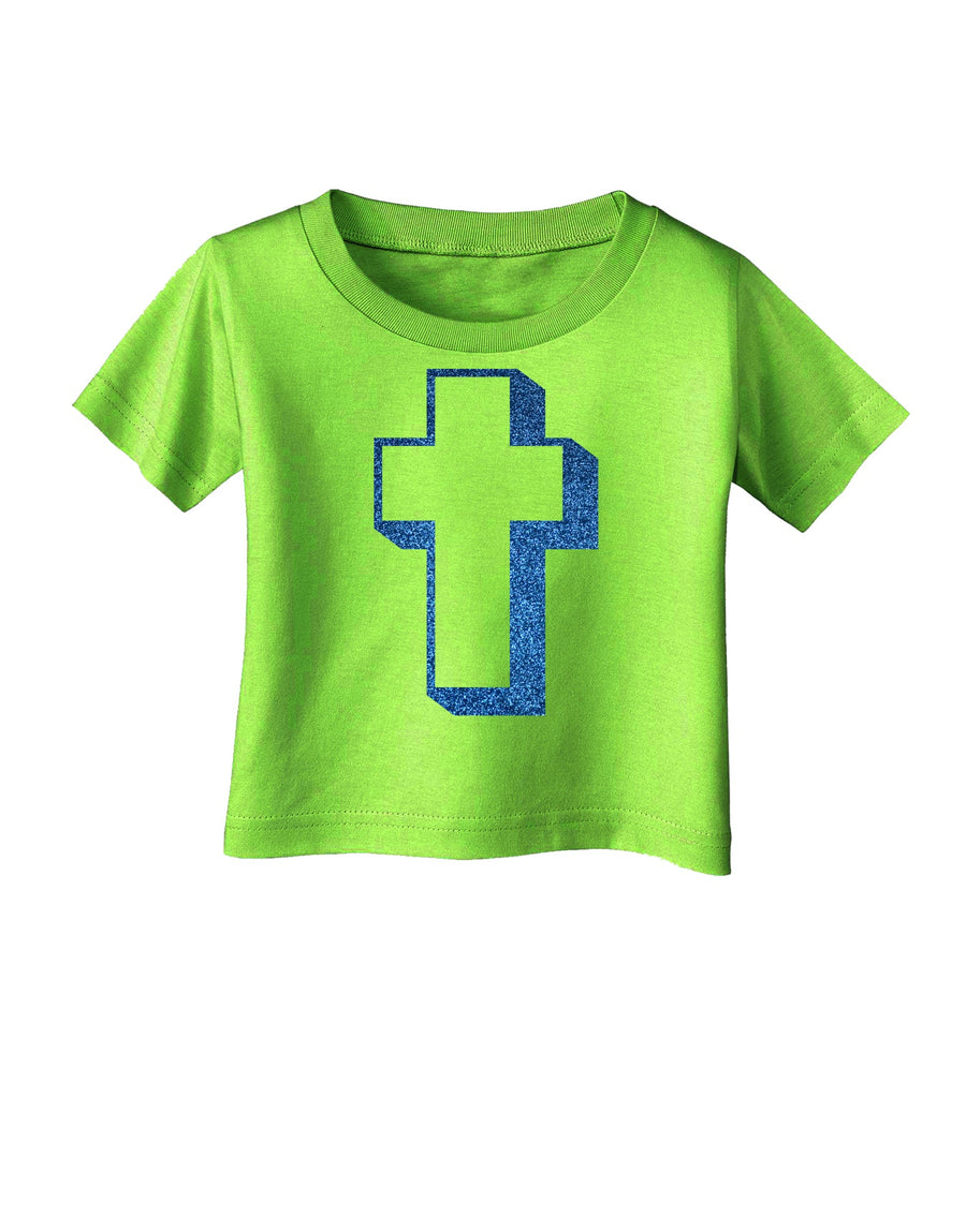 Simple Cross Design Glitter - Blue Infant T-Shirt by TooLoud-Infant T-Shirt-TooLoud-White-06-Months-Davson Sales