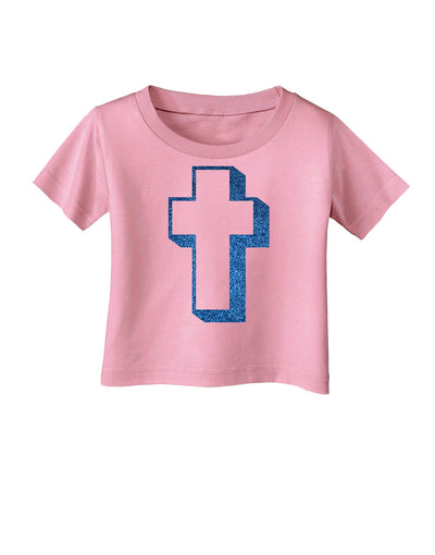 Simple Cross Design Glitter - Blue Infant T-Shirt by TooLoud-Infant T-Shirt-TooLoud-Candy-Pink-06-Months-Davson Sales