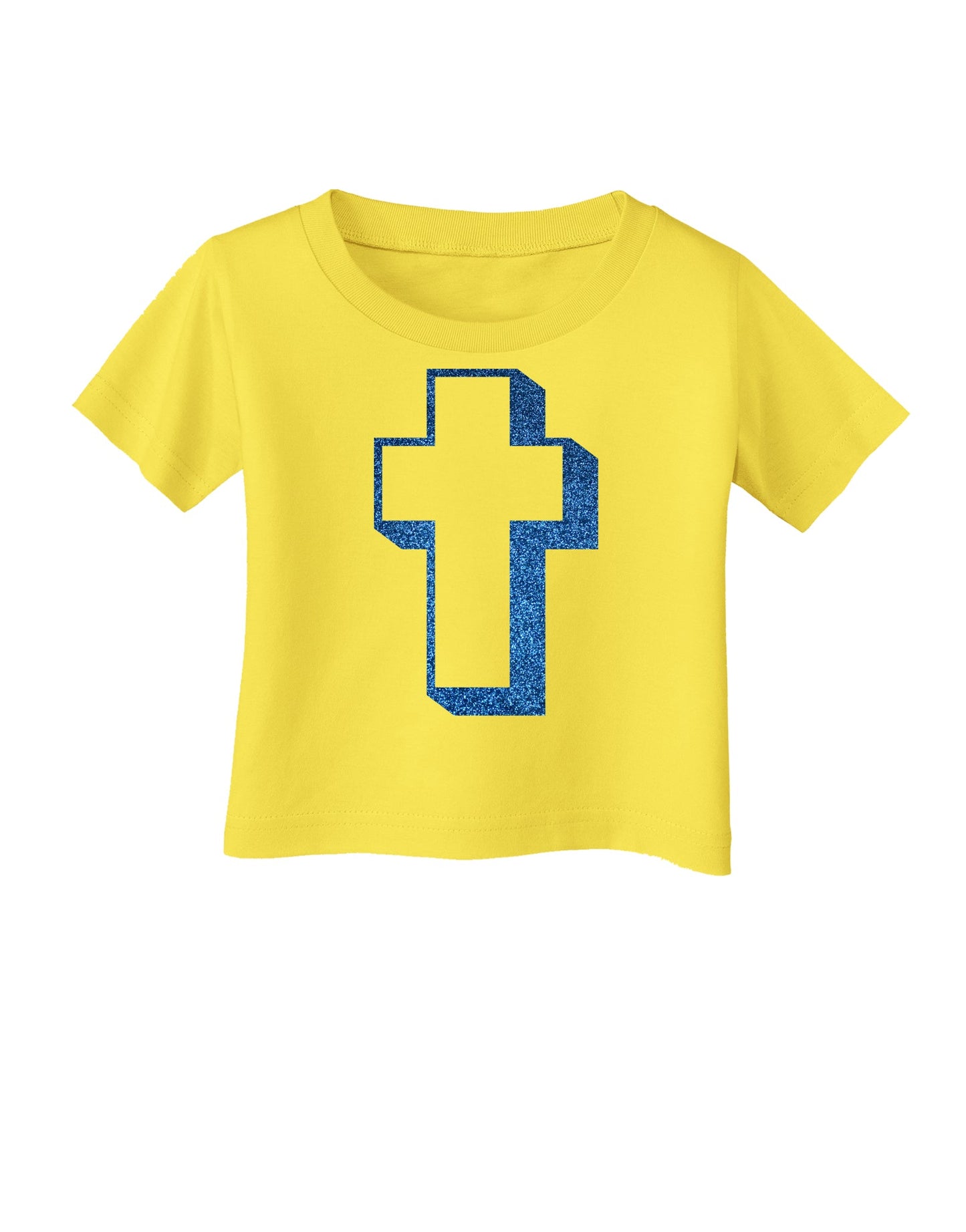 Simple Cross Design Glitter - Blue Infant T-Shirt by TooLoud-Infant T-Shirt-TooLoud-Yellow-06-Months-Davson Sales