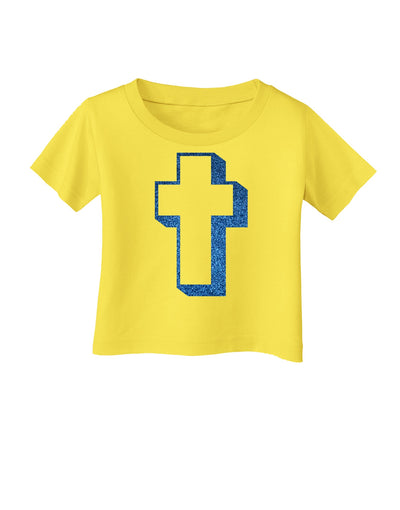 Simple Cross Design Glitter - Blue Infant T-Shirt by TooLoud-Infant T-Shirt-TooLoud-Yellow-06-Months-Davson Sales