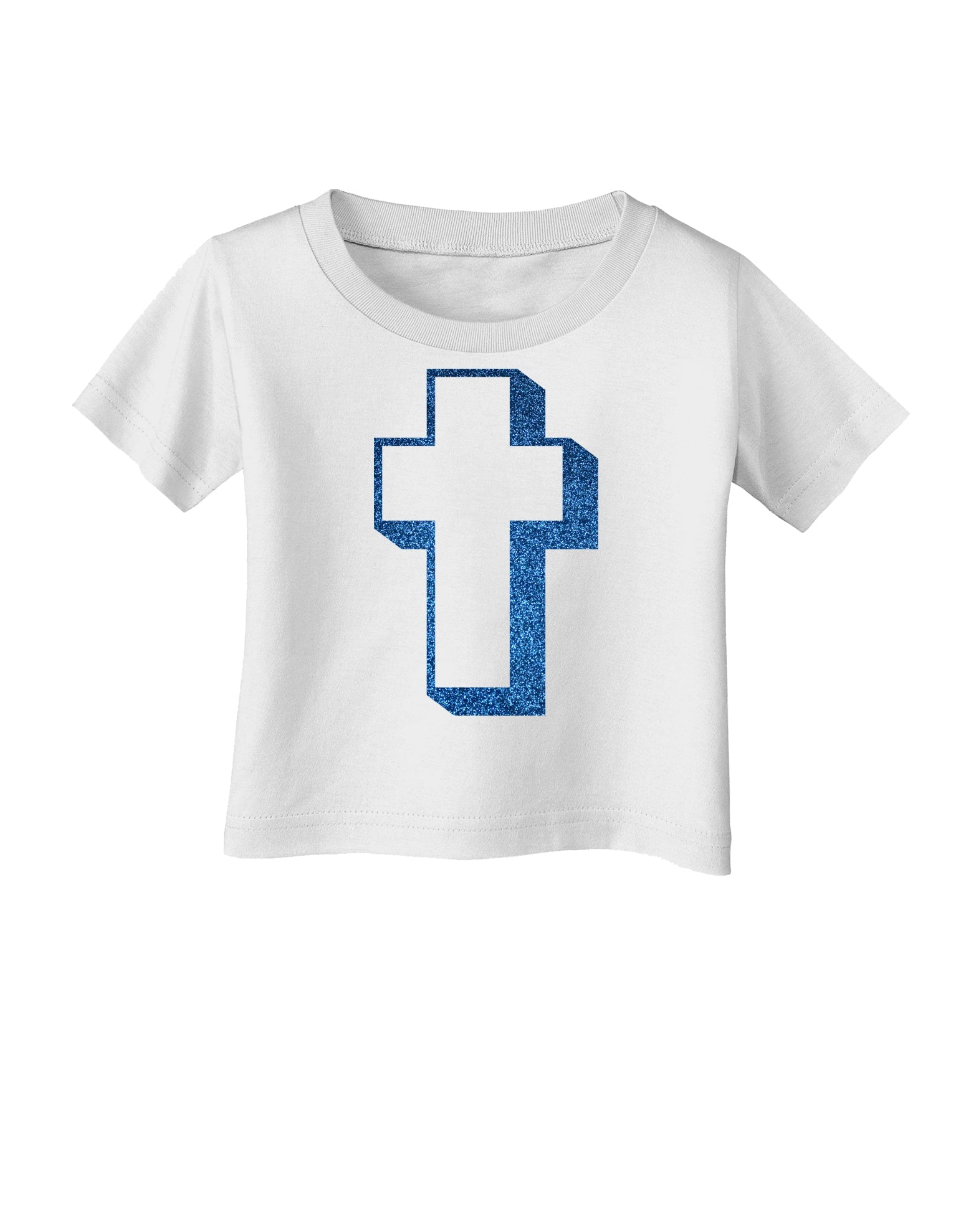 Simple Cross Design Glitter - Blue Infant T-Shirt by TooLoud-Infant T-Shirt-TooLoud-White-06-Months-Davson Sales
