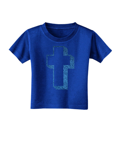 Simple Cross Design Glitter - Blue Toddler T-Shirt Dark by TooLoud-Toddler T-Shirt-TooLoud-Royal-Blue-2T-Davson Sales